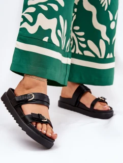 Dámské Pantofle Na Platformě Se Zlatými Černé model 21687853 - Boto