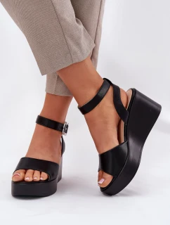 Dámské Sandály Na Klínu Černé model 21696121 - Boto