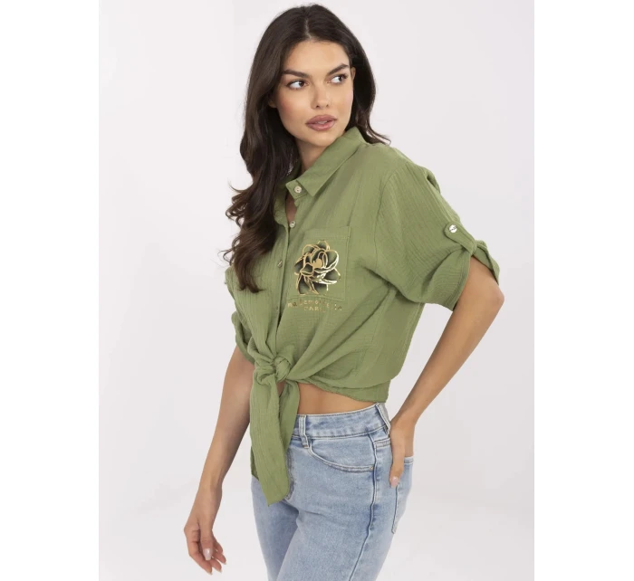 Košeľa DHJ KS 8595 1.66 khaki