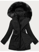 Čierna teplá obojstranná dámska zimná bunda (w610big) Čierna teplá obojstranná dámska zimná bunda (w610big)