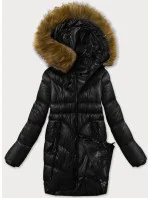 Černá dámská zimní bunda s ozdobnými kapsami model 21248253 - S'WEST