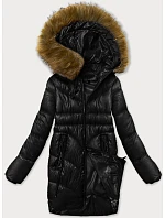 Černá dámská zimní bunda s ozdobnými kapsami model 21248253 - S'WEST Černá dámská zimní bunda s ozdobnými kapsami model 21248253 - S'WEST