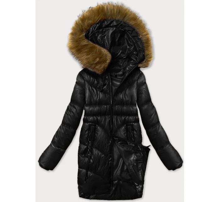 Černá dámská zimní bunda s ozdobnými kapsami model 21248253 - S'WEST