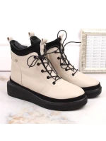 Filippo zateplené kožené topánky na platforme W PAW482 beige Filippo zateplené kožené topánky na platforme W PAW482 beige