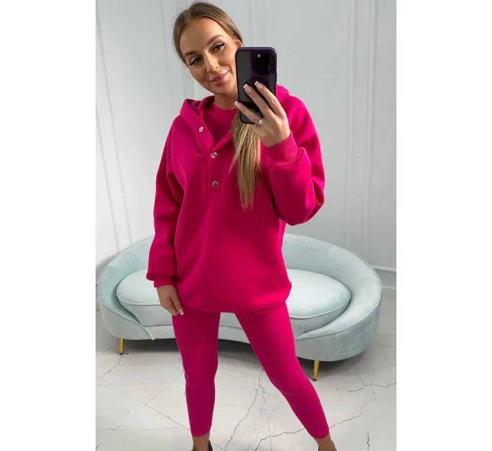 Sada 3 v 1 model 18753187 top a legíny fuchsiová - K-Fashion Sada 3 v 1 model 18753187 top a legíny fuchsiová - K-Fashion