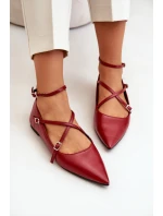 Dámské baleríny se a pásky bordové model 21670189 - Boto Dámské baleríny se a pásky bordové model 21670189 - Boto