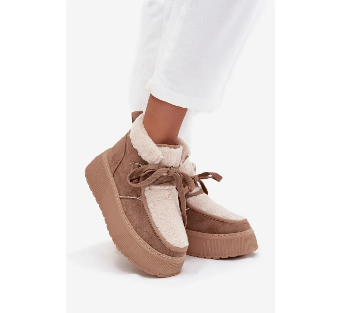 Dámské sněhule na platformě s Béžové model 21709537 - Boto Dámské sněhule na platformě s Béžové model 21709537 - Boto