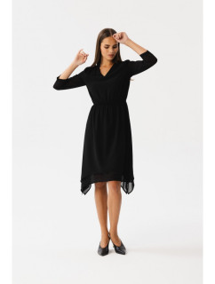 šifonové šaty černé model 18882613 - STYLOVE