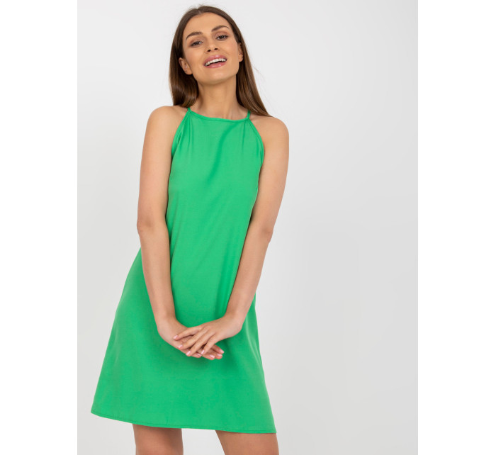 Zelené mini šaty na leto s ramienkami RUE PARIS