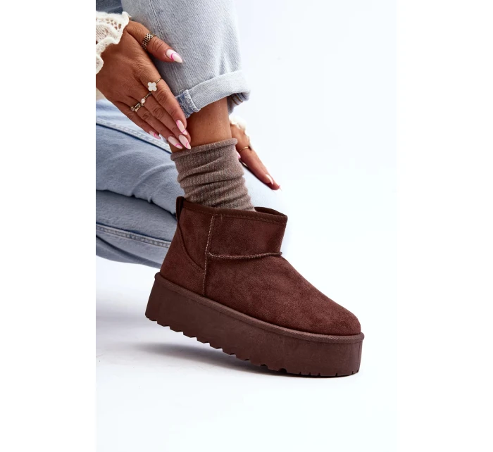 Hnedé semišové topánky na platforme Corcoran