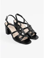 Praktické černé sandály dámské Obcas Praktické černé sandály dámské Obcas