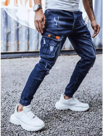 Pánské bojové džínové kalhoty tmavě modré Dstreet model 21963247 - FashionStreet Pánské bojové džínové kalhoty tmavě modré Dstreet model 21963247 - FashionStreet