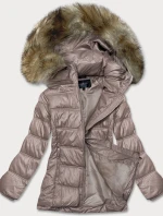 Dámska prešívaná prechodná bunda cappuccino (H-205)