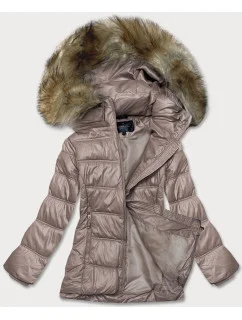 Dámska prechodná prešívaná bunda vo farbe cappucciono (H-205)