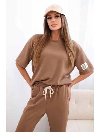 Dámsky viskózový set s krátkym rukávom a ťavími nohavicami