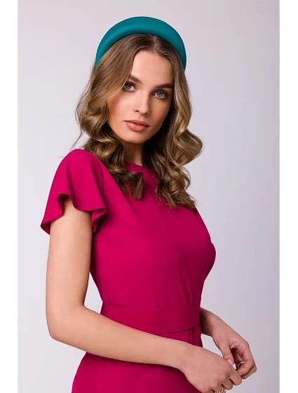 model 18360202 Plášťové šaty s páskem švestka - STYLOVE