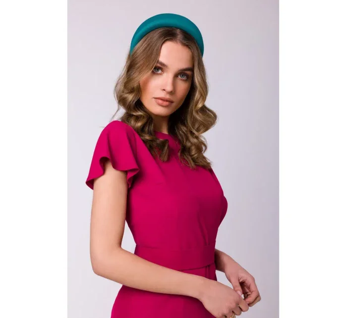 S336 Puzdrové šaty s opaskom - slivka S336 Puzdrové šaty s opaskom - slivka