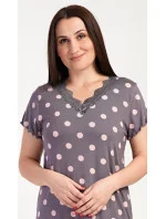 Dámska nočná košeľa s krátkym rukávom Polka dot