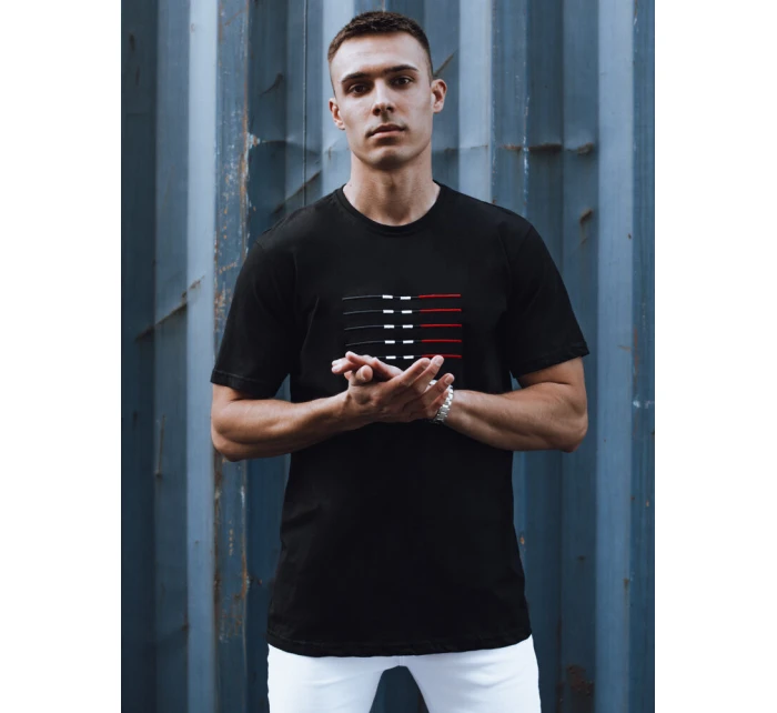 Pánske čierne tričko FashionStreet RX5570