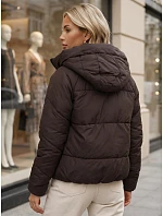 Dámská zimní prošívaná bunda s kapucí, hnědá, FashionStreet TY6080