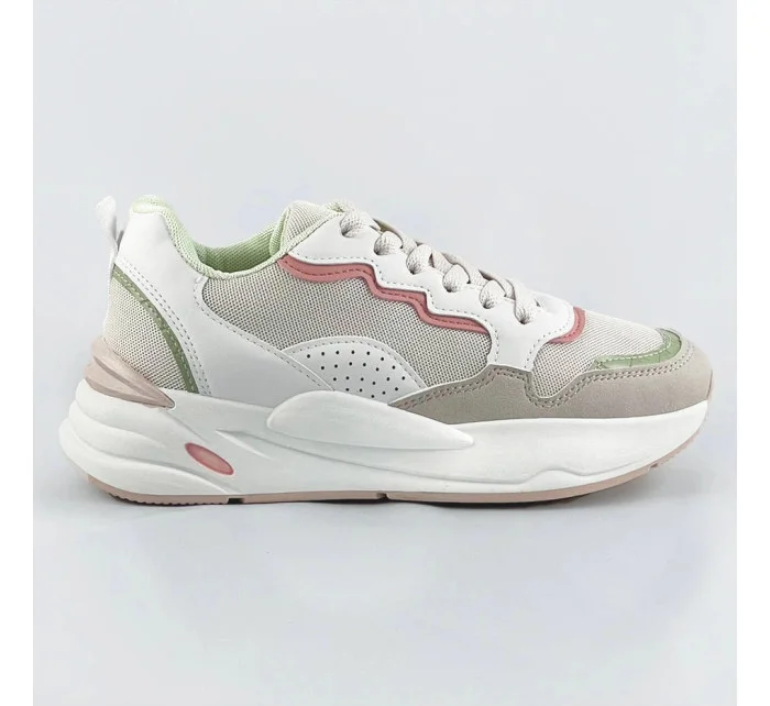 Béžové dámske tenisky adidasky s vyššou podrážkou (BS-05)