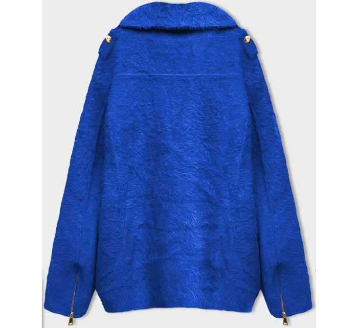 Krátka vlnená bunda typu "alpaka" v nevädzovej farbe (553)
