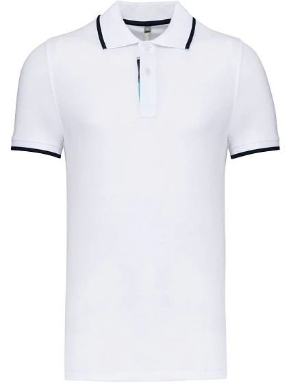 Kariban K 245 Pánske polo s kontrastným vzorom piqué 20.K245 biela/námornícka modrá/biela Kariban K 245 Pánske polo s kontrastným vzorom piqué 20.K245 biela/námornícka modrá/biela