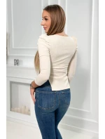 Blúzka s buffovými rukávmi svetlo béžová