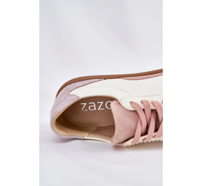 Dámské Kožené Tenisky model 21693337 Bílé - Zazoo