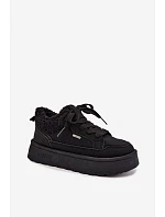 Dámské sněhule na platformě s kožešinou typu Big Star Černé model 22391302 - Big Star Shoes