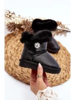 Černé Bessie Zateplené Sněhule S Kožešinou Černé Bessie Zateplené Sněhule S Kožešinou