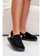 Dámske papuče na platforme zateplené kožušinou typu Lamb Black Sanilora Dámske papuče na platforme zateplené kožušinou typu Lamb Black Sanilora