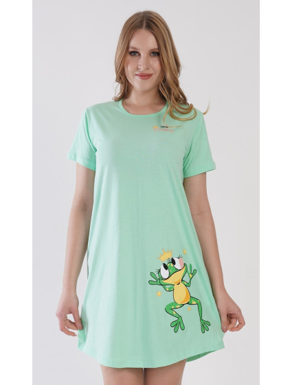 Dámska nočná košeľa s krátkym rukávom Frog
