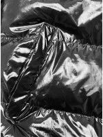 Lesklá čierna dámska bunda s kapucňou (5M3172-392) Lesklá čierna dámska bunda s kapucňou (5M3172-392)