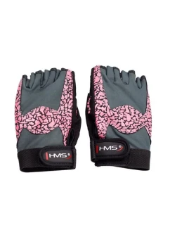 Ružové/sivé gymnastické rukavice W HMS RST03 r.L dámske