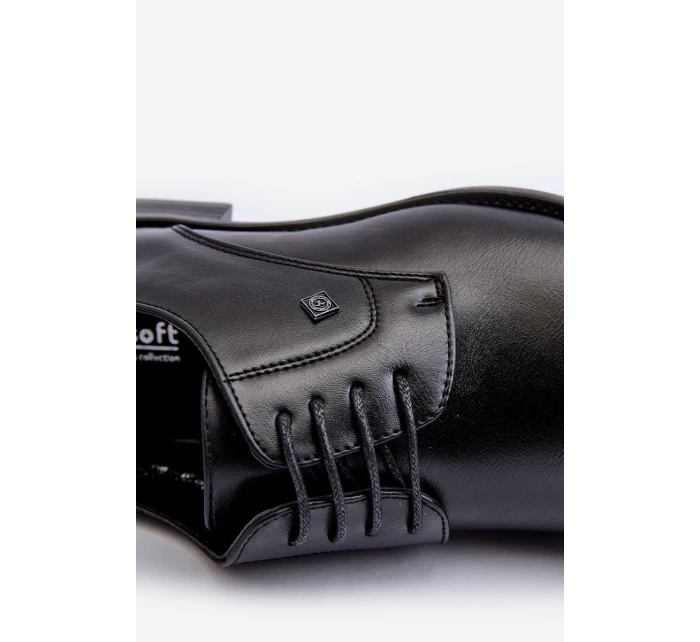 Męskie Eleganckie Półbuty Czarne Jenavee