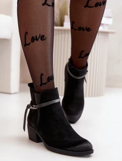 model 21669384 Sametové Dámské Nazouvací Botky Černé - Zazoo