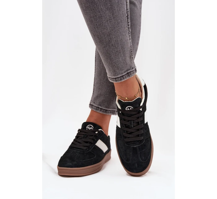 Semišové tenisky Vinceza - čierne