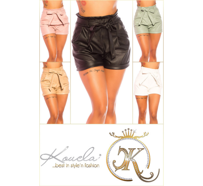 Sexy Paperbag Lederlook-Shorts