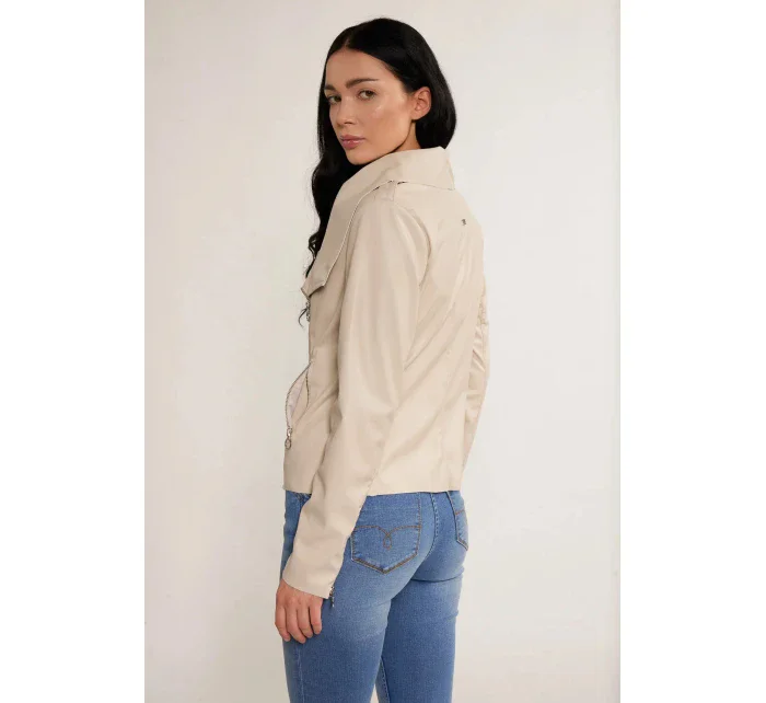 Dámská bunda kůže béžová model 18549803 - Monnari Dámská bunda kůže béžová model 18549803 - Monnari