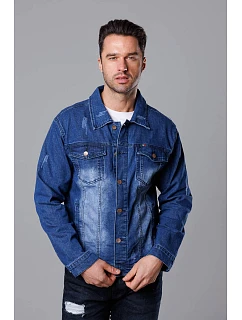 Tmavě modrá pánská džínová bunda model 18347824 - J.STYLE