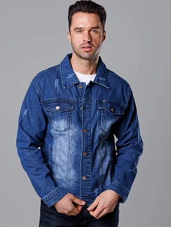 Tmavě modrá pánská džínová bunda model 18347824 - J.STYLE