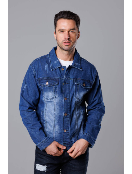 Tmavomodrá pánska džínsová bunda (MJ525BS)