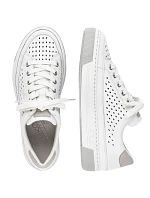 Rieker W RKR642 biele kožené ažurové topánky