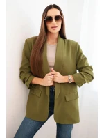 Sako s klopami elegantní olivově zelené