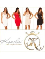 Dámské sexy šaty se síťovinou model 20196594 Béžová - Koucla