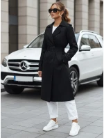 FashionStreet dámsky dvojradový čierny kabát TY5437
