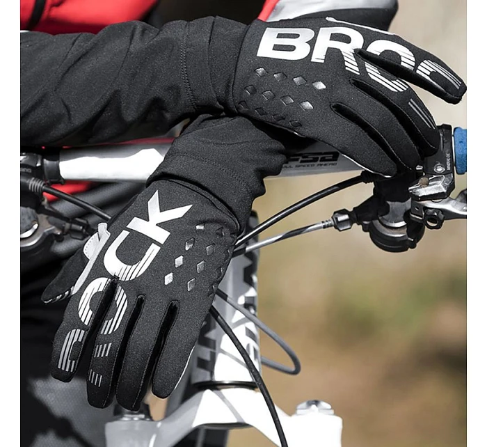 Zateplené cyklistické rukavice Rockbros, dlhé, veľkosť: XXL - čierno-šedé