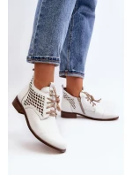 model 21646163 Nízké Kožené Dámské Bílé Botky - Zazoo
