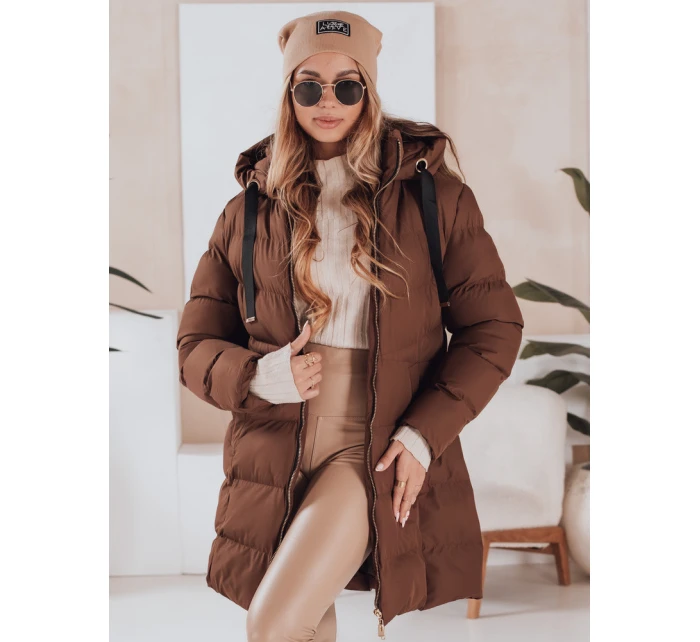Dámská zimní bunda s kapucí hnědá Dstreet model 21990448 - FashionStreet